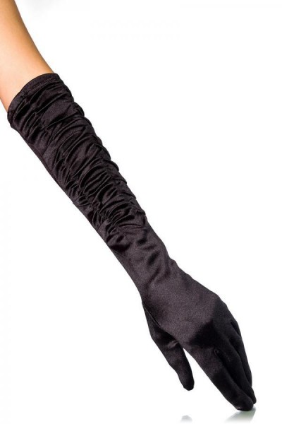 Satin-Handschuhe/Farbe:schwarz/Größe:OS