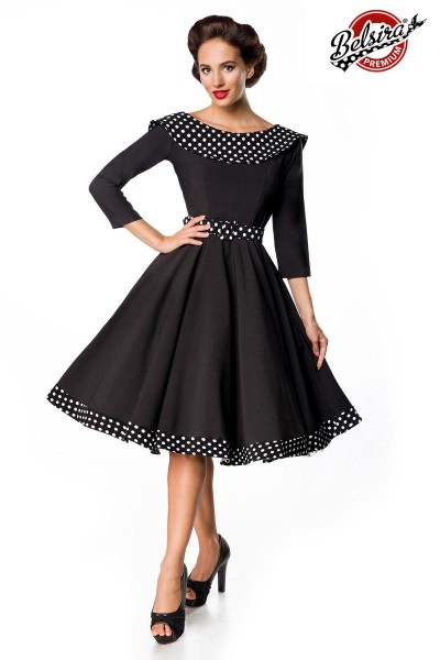 Belsira Premium Swing-Kleid/Farbe:schwarz/weiß/Größe:2XL