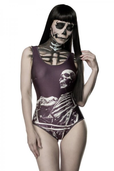 Body mit Skelett/Farbe:schwarz/weiß/Größe:OS