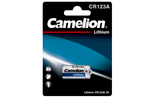 Lithium-Photobatterie CAMELION, CR123A, 3V, 1er-Blister