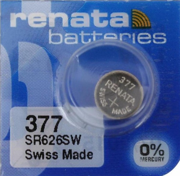Renata Watch 377 Uhrenbatterie SR626SW MF 0% Mercury 1,55 V Battery 1er Blister (aus 10er Stripe) 37