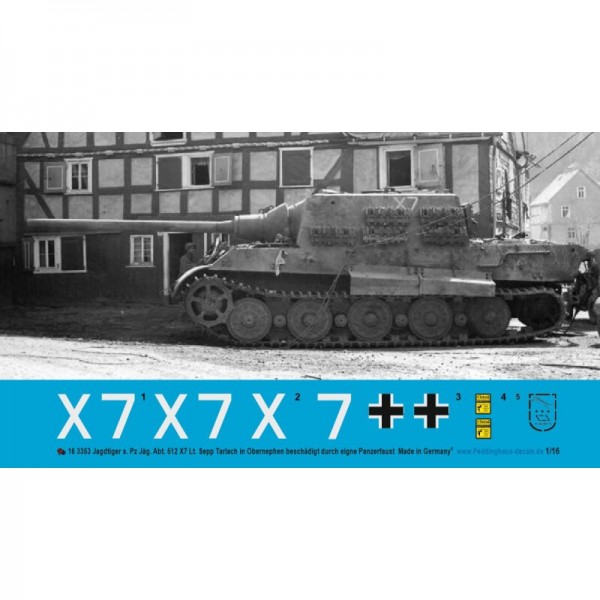 Jagdtiger der s. Pz. Jäg. Abt 512 X7 Lt. Sepp Tarlach in Obernephen beschädigt durch eigene Panzerfa