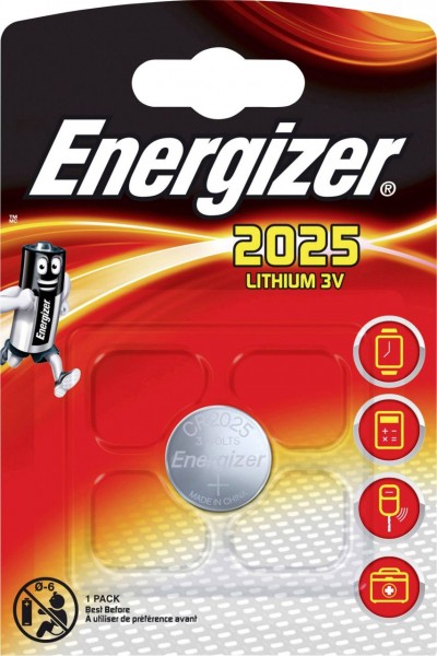 Energizer Lithium 3V Zelle 1er Blister CR2025 IEC C Knopfzelle ECR2025