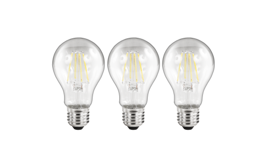 LED Filament Set McShine, 3x Glühlampe, E27, 2W, 200lm, warmweiß, klar