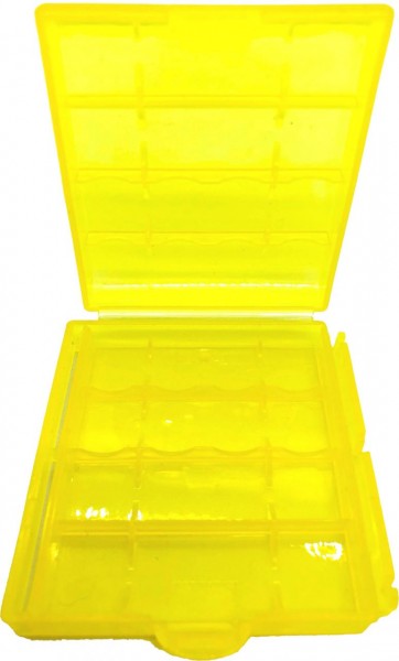 Top Batteriebox gelb für 4 Stk. Mignon AA oder Micro AAA Batterien und Akkus Akkubox zur Aufbewahrun