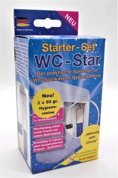 WC-Star WC Star der praktische Speicher für WC-Spülkasten-Hygienesteine Starter Set