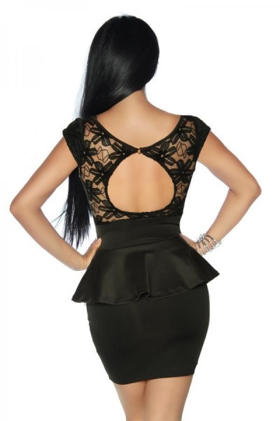 Kleid mit Spitze/Farbe:schwarz/Größe:XL