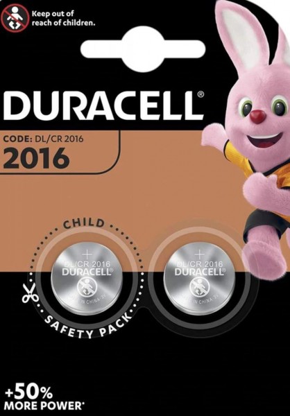 Duracell 10x Knopfzelle Lithium CR2016 2er Blister 3V DL2016 2016