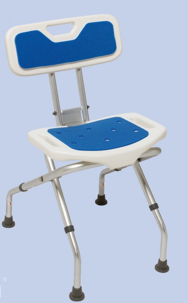 Blue seat Duschhocker faltbar mit Rückenlehne