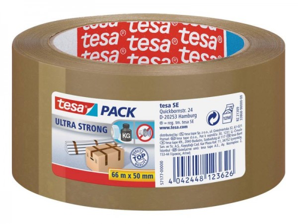 Tesa Pack Ultra Strong PVC 50mm/66 Meter (57177 Braun)
